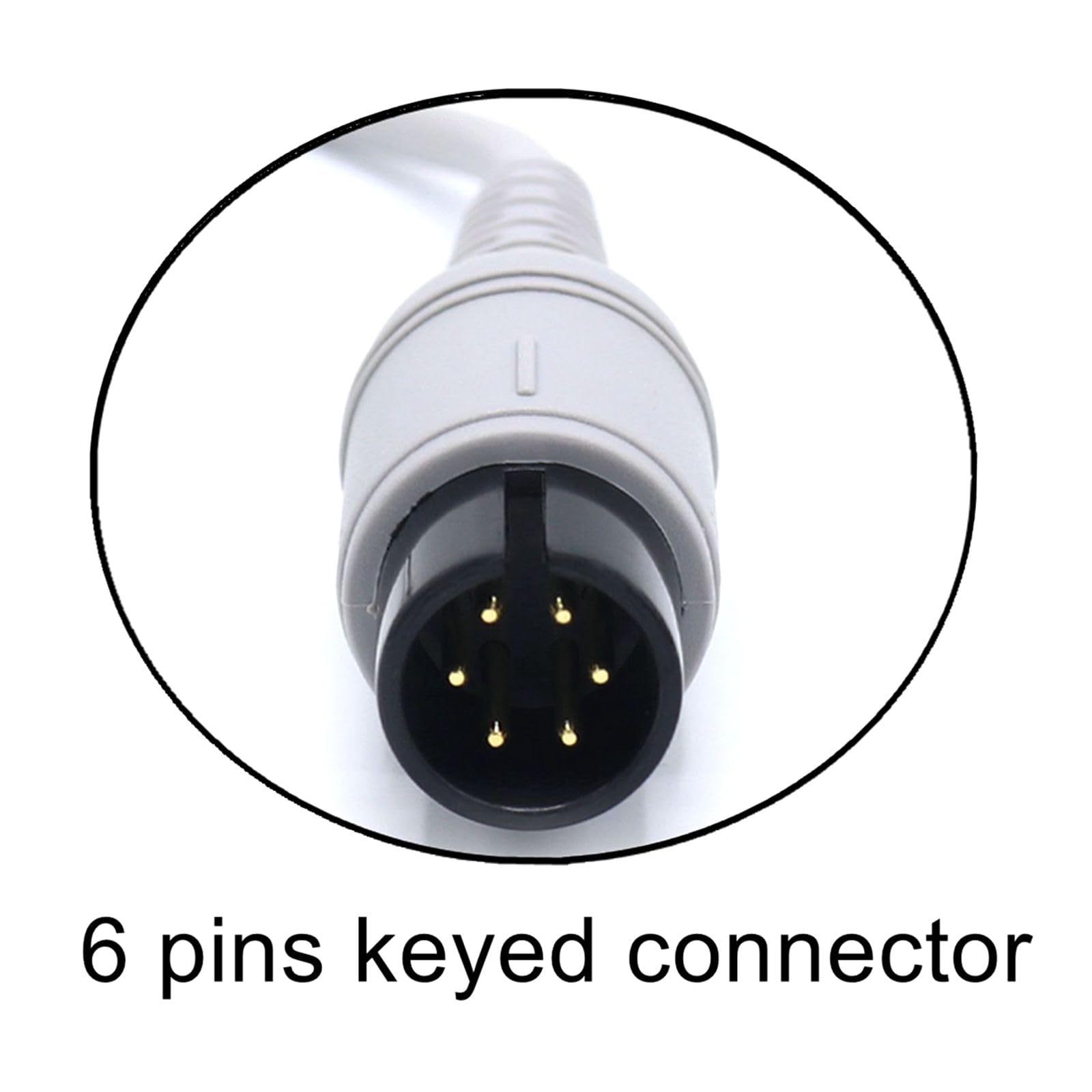 skmeditec 11FT 5 Lead Pinch AHA Cable Compatible with AAMI and Most Monitors, Cord with 6 Pins Connector, 1kRES