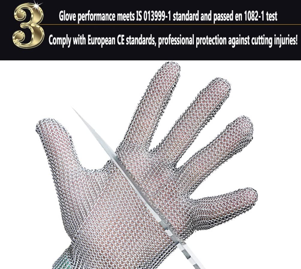 Rzeźnik Ze Stali Nierdzewnej Rękawice Odporne, Odzież Cięcie Drewna Rzeźba Szklana Maszyna Do Cięcia Warsztatu Metalowe Zawiasowe Rękawice (Size : 1pcs/XS)