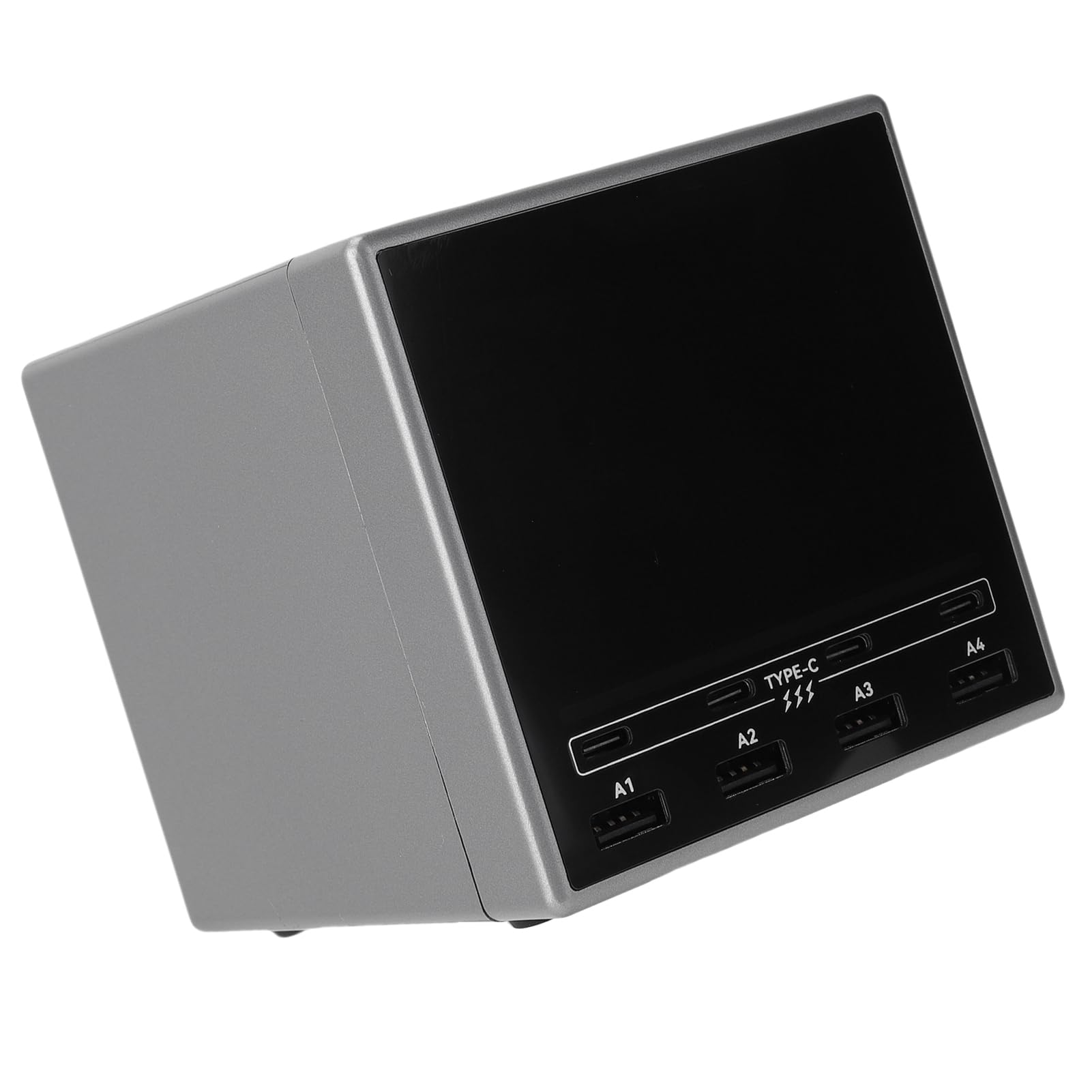 Stazione di Ricarica Rapida Wireless USB da 140 W con Display Digitale per Tablet e Telefono Portatile, Hub di Ricarica Ad Alta per Uso Domestico o in Ufficio (Spina europea)