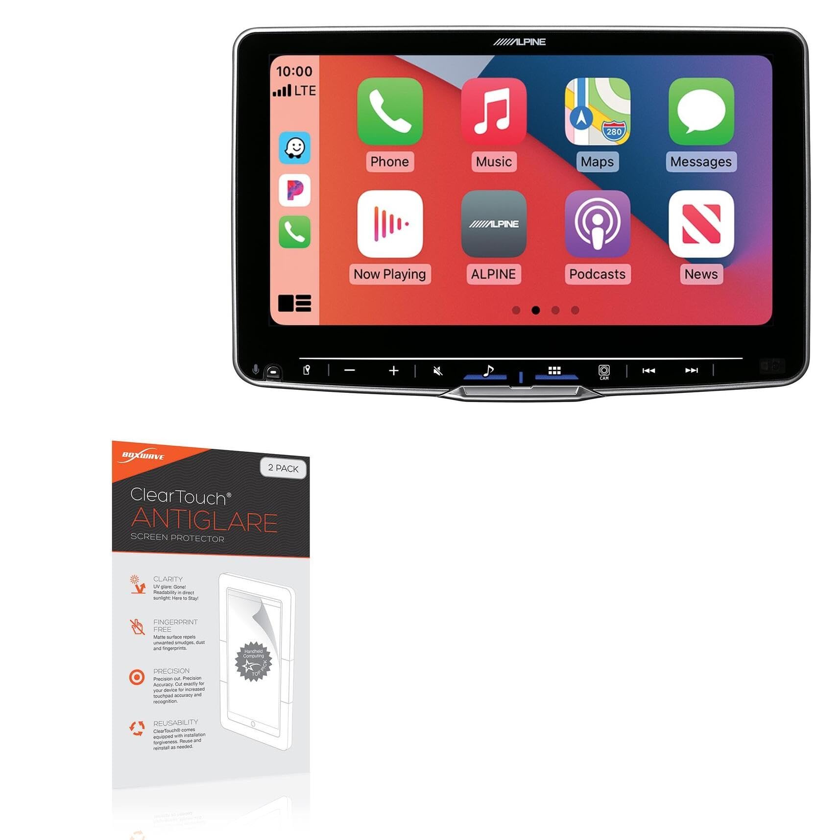 BoxWave Screen Protector Compatible with Alpine ILX-F509 - ClearTouch Anti-Glare (2-Pack), Anti-Fingerprint Matte Film Skin for Alpine ILX-F509