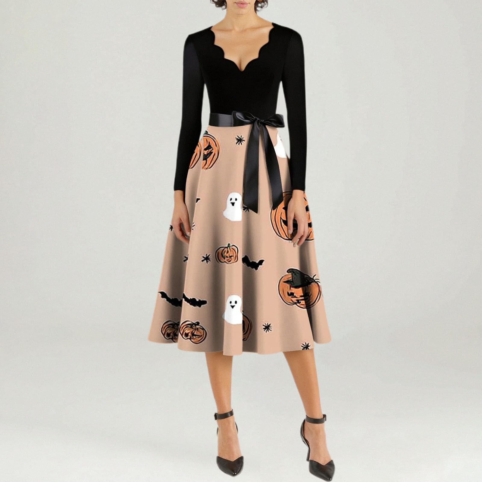 Vestido de Halloween para mujer, vestido vintage para mujer, vestido