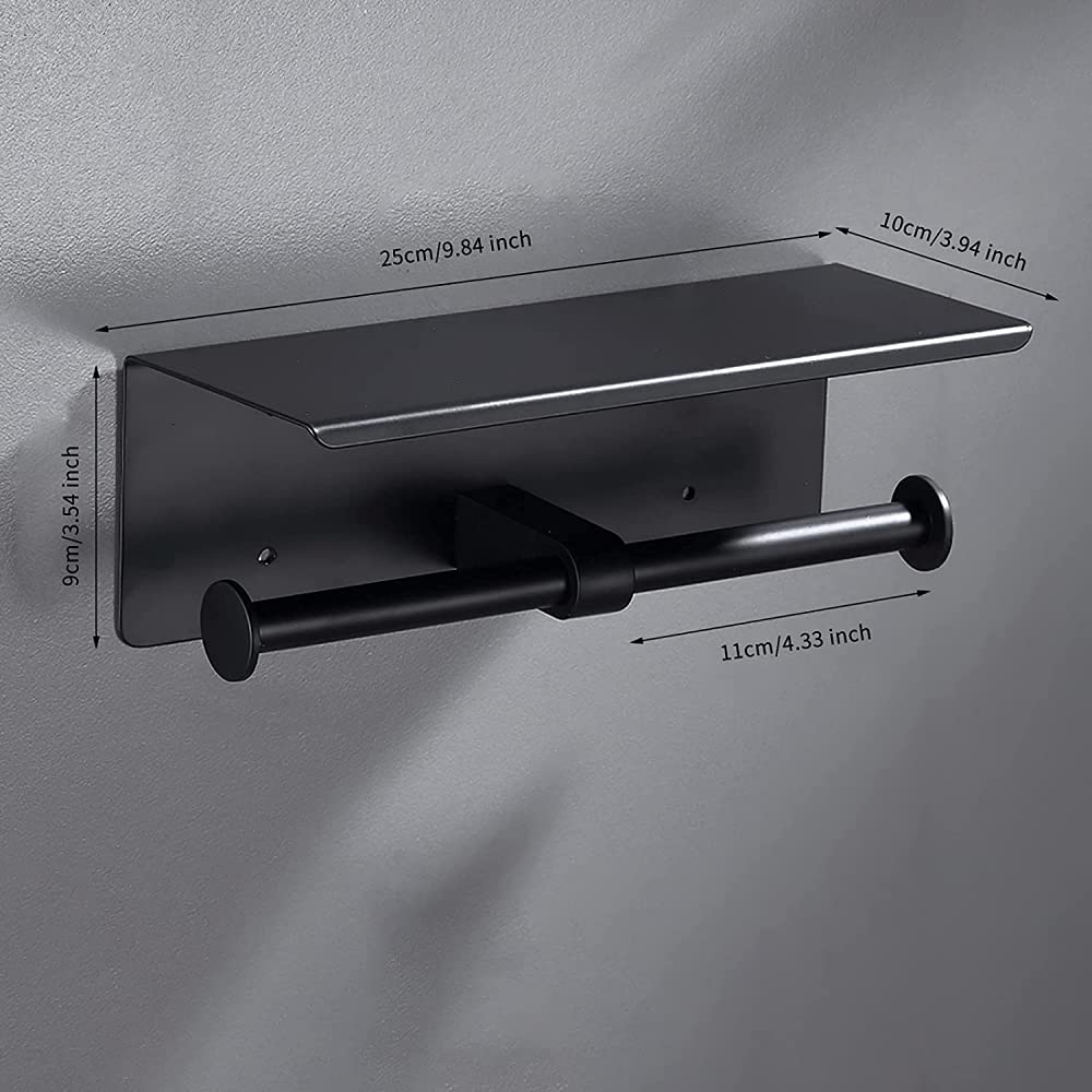 LYGSWDB Portarrollos de Papel higiénico de Pared con Rollos Dobles, Papel con Estante Espacioso para Cocina y baño (B)