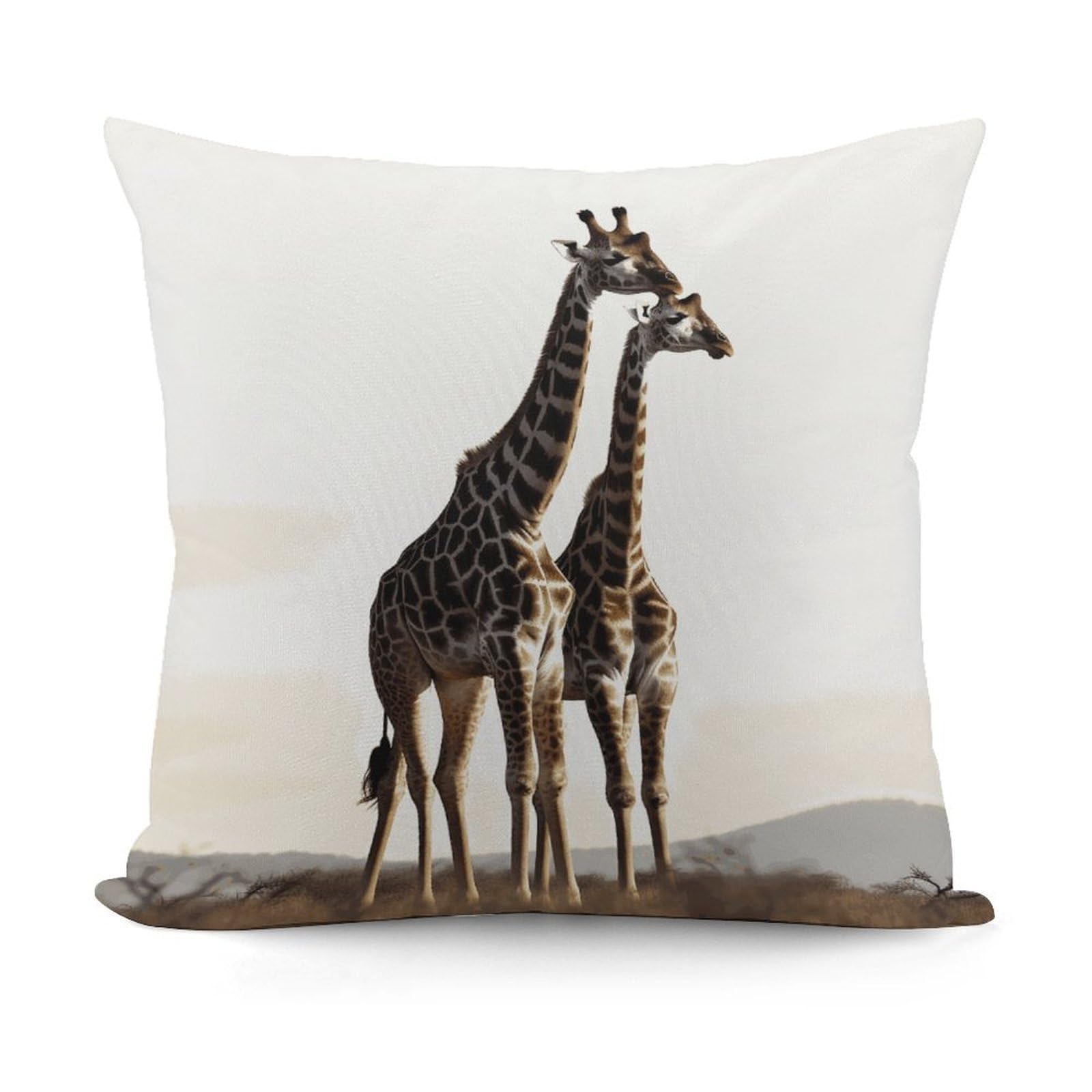 VstaDank African Giraffe Throw Pillow Covers 18x18 Inch Soft Couch Home Decor Cushion Cover Comfortable Plush Square Cushion Case Farmhouse Decorative Pillowcase for Living Couch