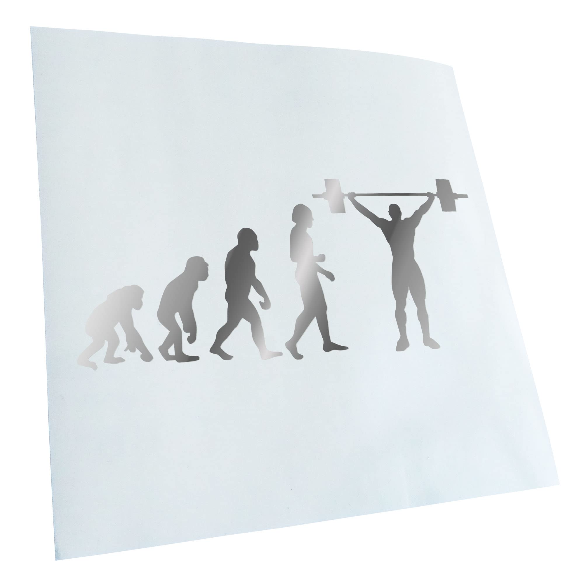 Kiwistar - Car Sticker - Chrome - 30 x 13 cm Evolution Weightlifter - Rear Window Car Sticker Weatherproof for Car Truck Moped Truck - Sticker Exterior Self-Adhesive Tuning Accessories for Window