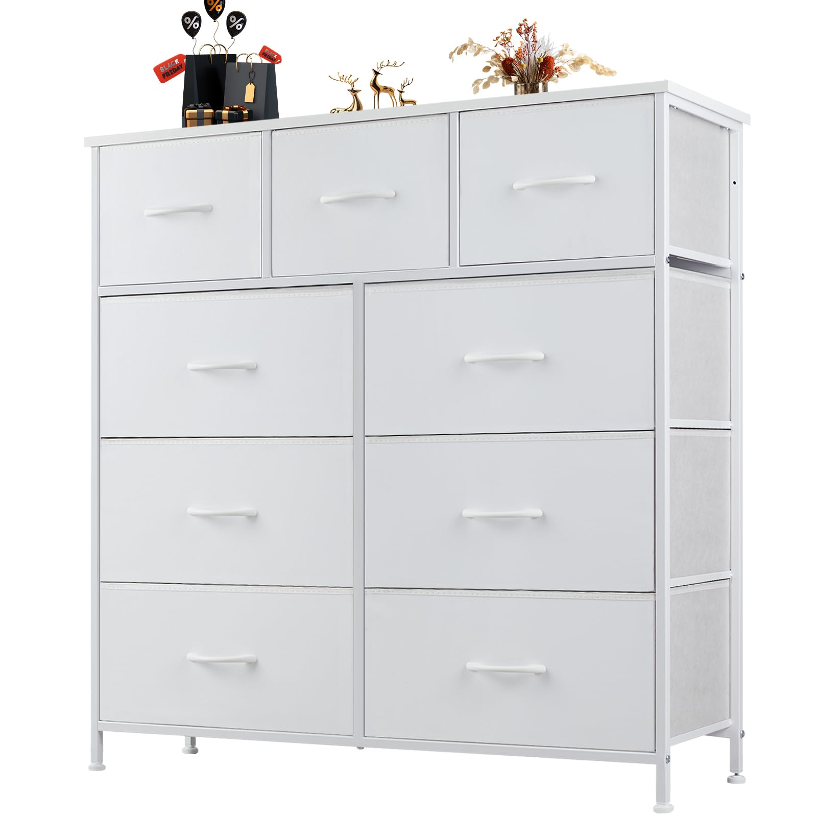 white christmas dresses Dillon 5 Narrow Drawer Dresser, Tall Chest Of Drawers White Mdf Engine main image 0
