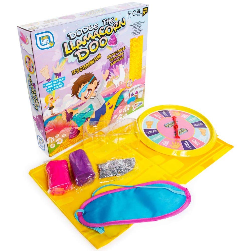 Grafix Dodge The Llamacorn Doo - It's Llama Poop Steaming Fun - Multiplayer Blindfolded Poo Walk Game - 5 Years and Up
