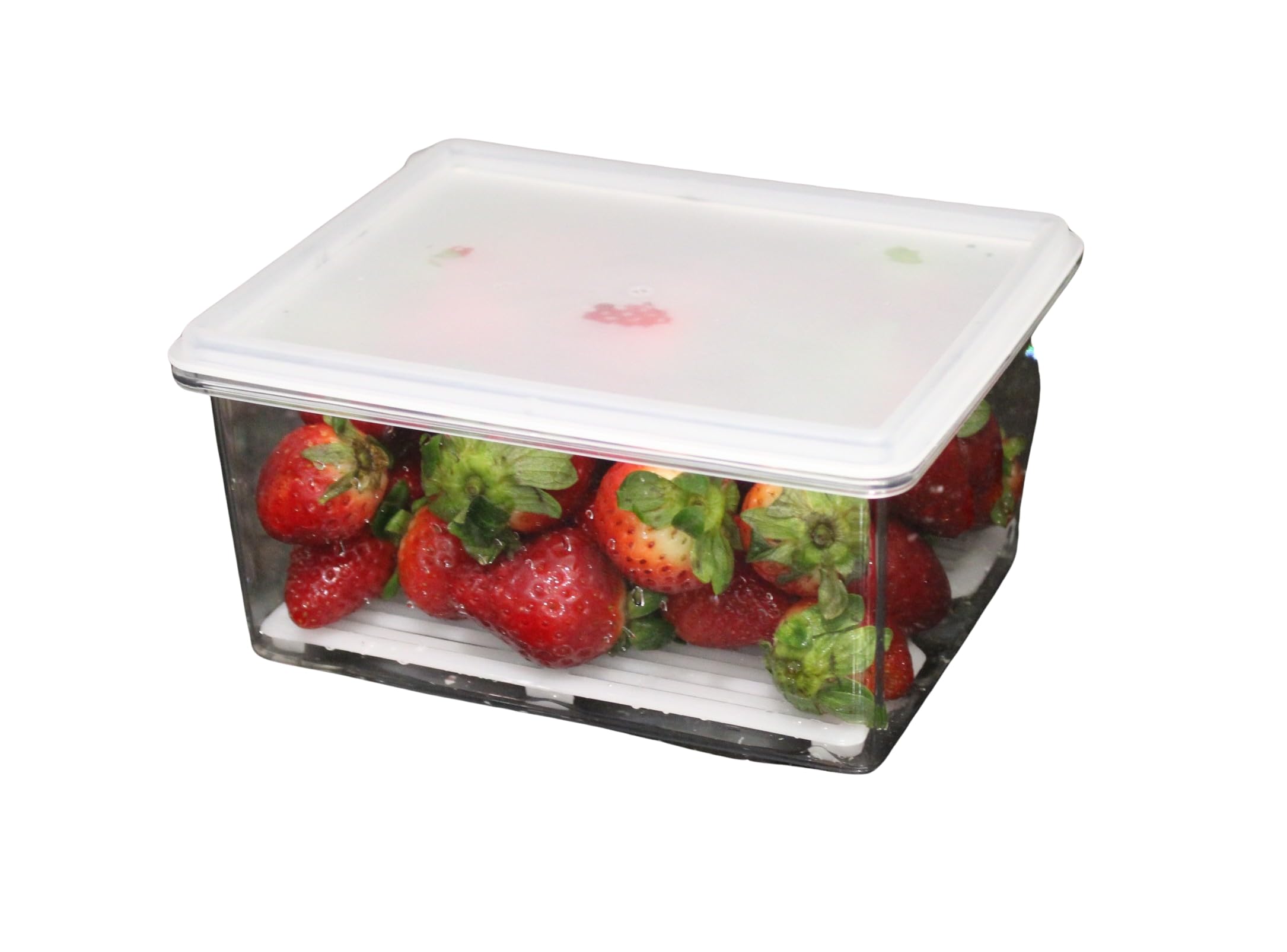 Dependable Industries inc. Essentials 3 recipientes herméticos de almacenamiento de alimentos de 1,4 L con bandeja de drenaje extraíble, sin BPA, organizador apilable para frutas, verduras, carnes y