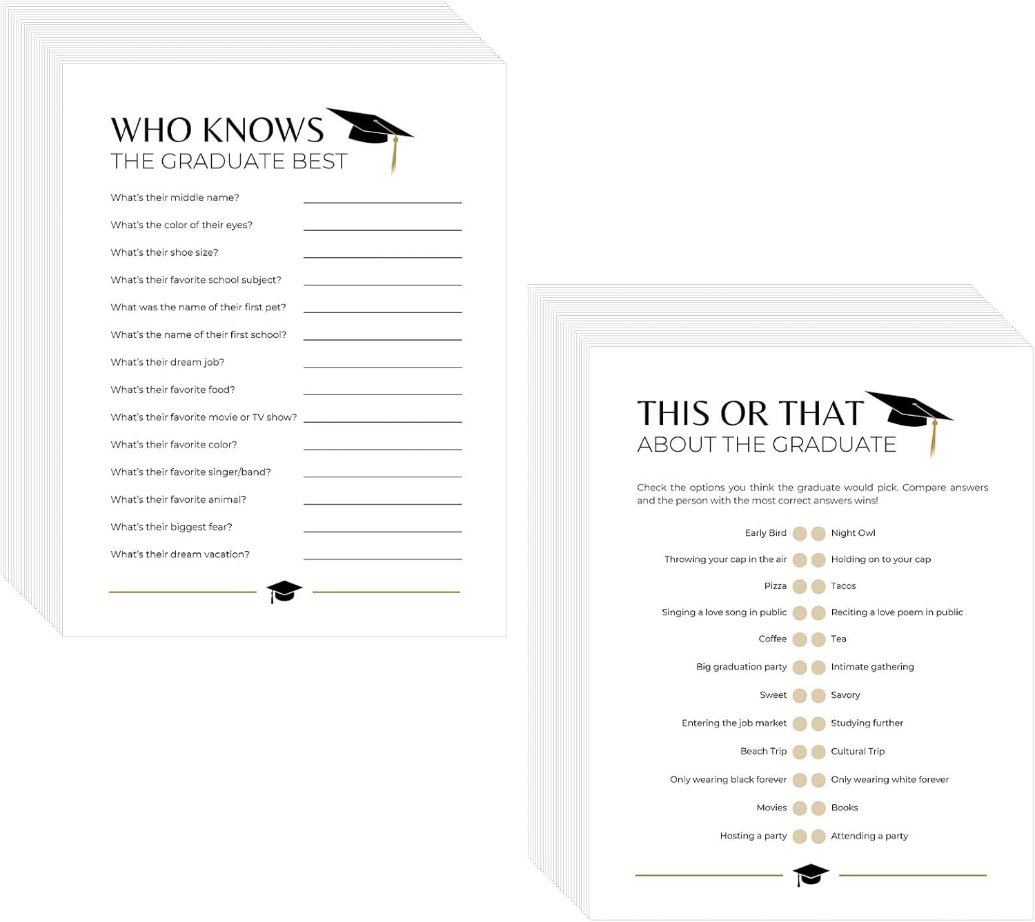 Surprising Insight: 50 Graduation Party Game cards for Class of 2025
