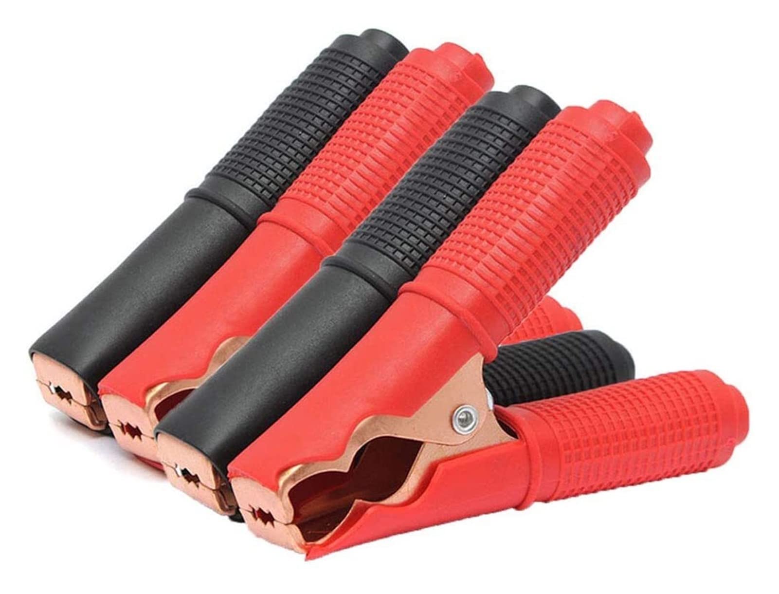 4 Uds., Pinza de cocodrilo 100A, batería de Prueba, Clip de Corriente, Pinzas de cocodrilo chapadas en Cobre, Rojo y Negro