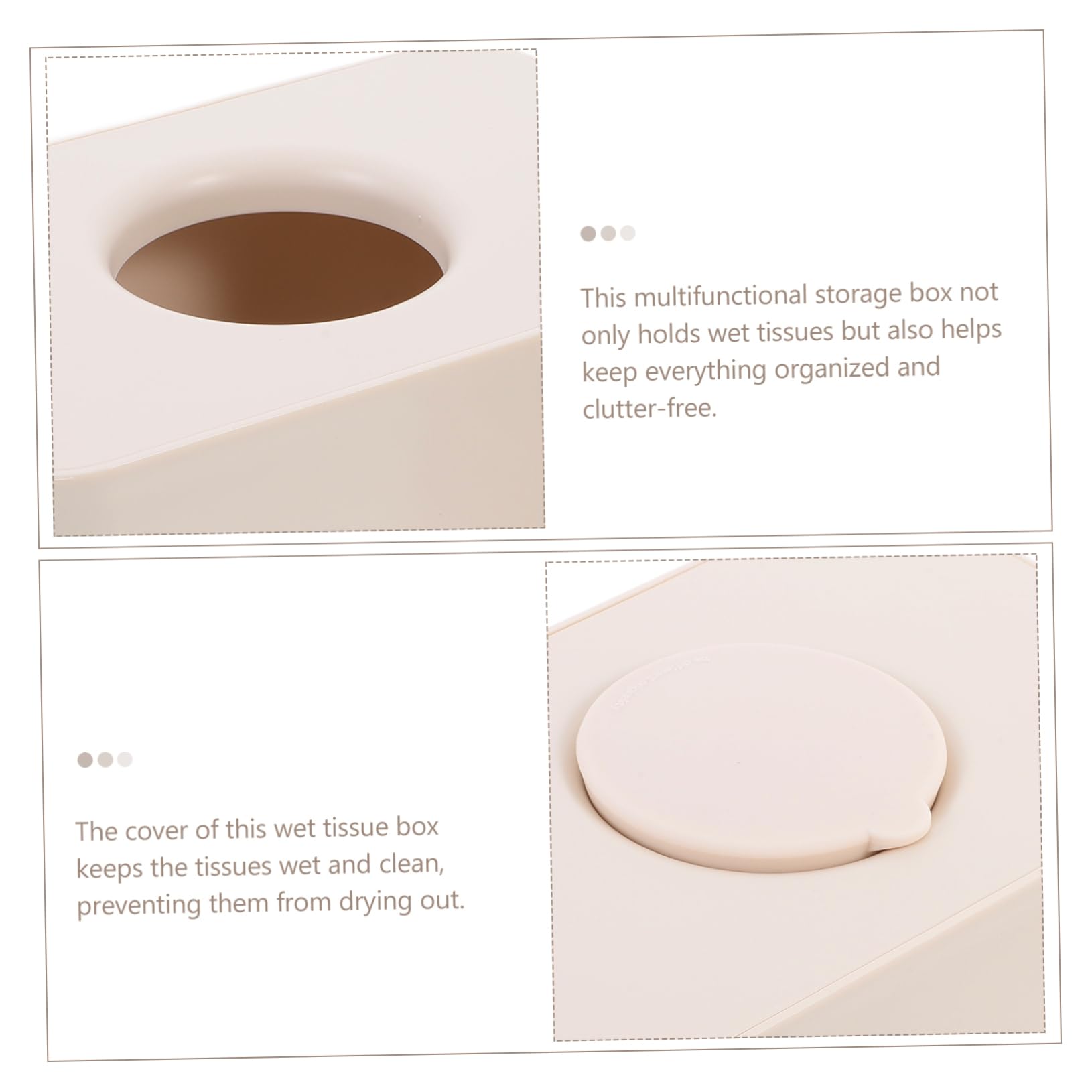 Capacidad Caja de Silicona Beige Húmedas, Toallitas Gran