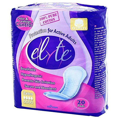 Elyte Cotton Hypoallergenic Bladder Control Pads Extra Case/120 (6/20s)