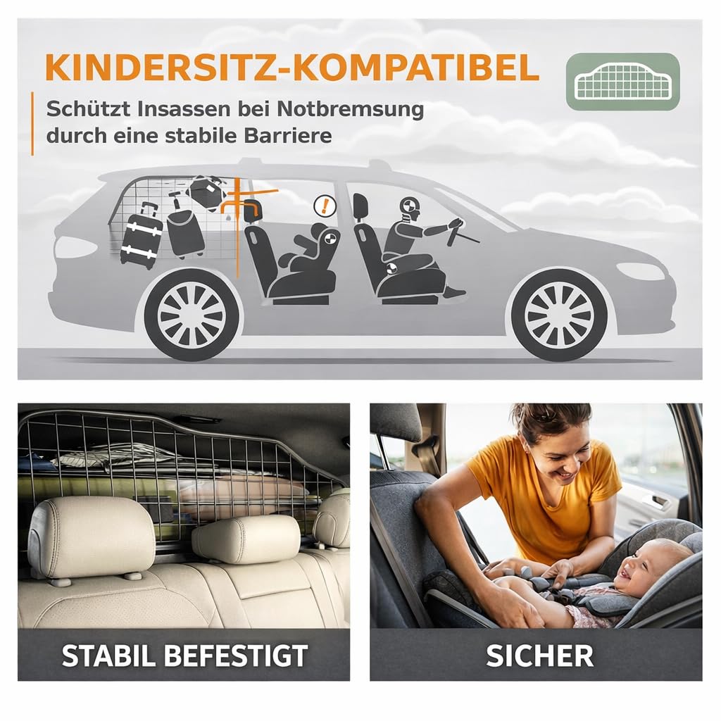 Travall Guard Griglia di Protezione Compatibili con Suzuki Vitara (2015-Corrente) TDG1504 – Griglia Divisoria Specifica in Acciaio Dolce