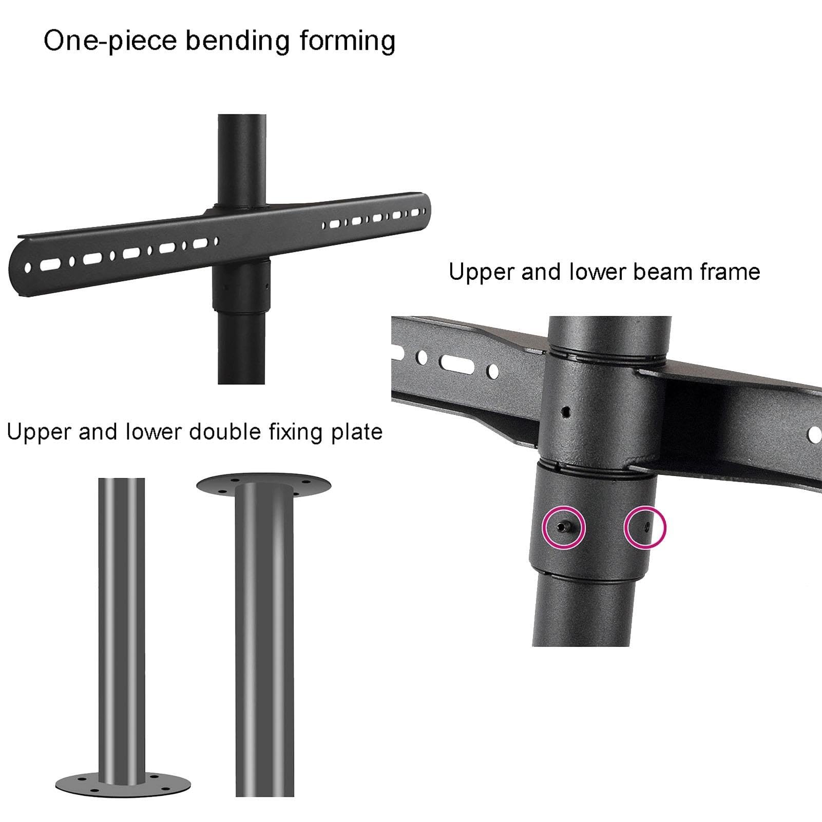 Soporte De Suelo para TV LCD - Soporte De Suelo para TV De 360 Grados, Soporte De Techo Ajustable para TV, Estante Giratorio para Pared Divisoria, Base De Mueble Giratorio para TV(60-85cm)