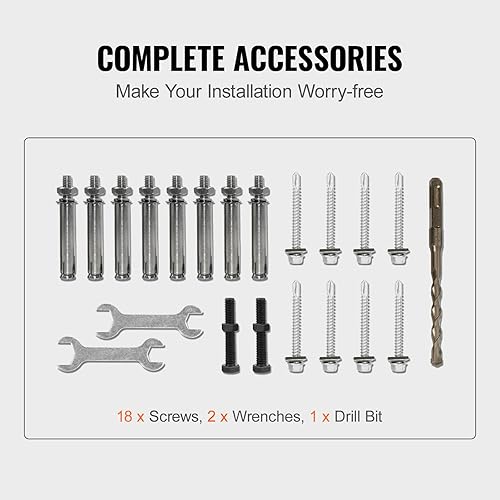 Miniatura 6 de VEVOR Pasamanos para escalones al aire libre, pasamanos planos para exteriores de 3 a 4 escalones, pasamanos ajustables de hierro forjado,