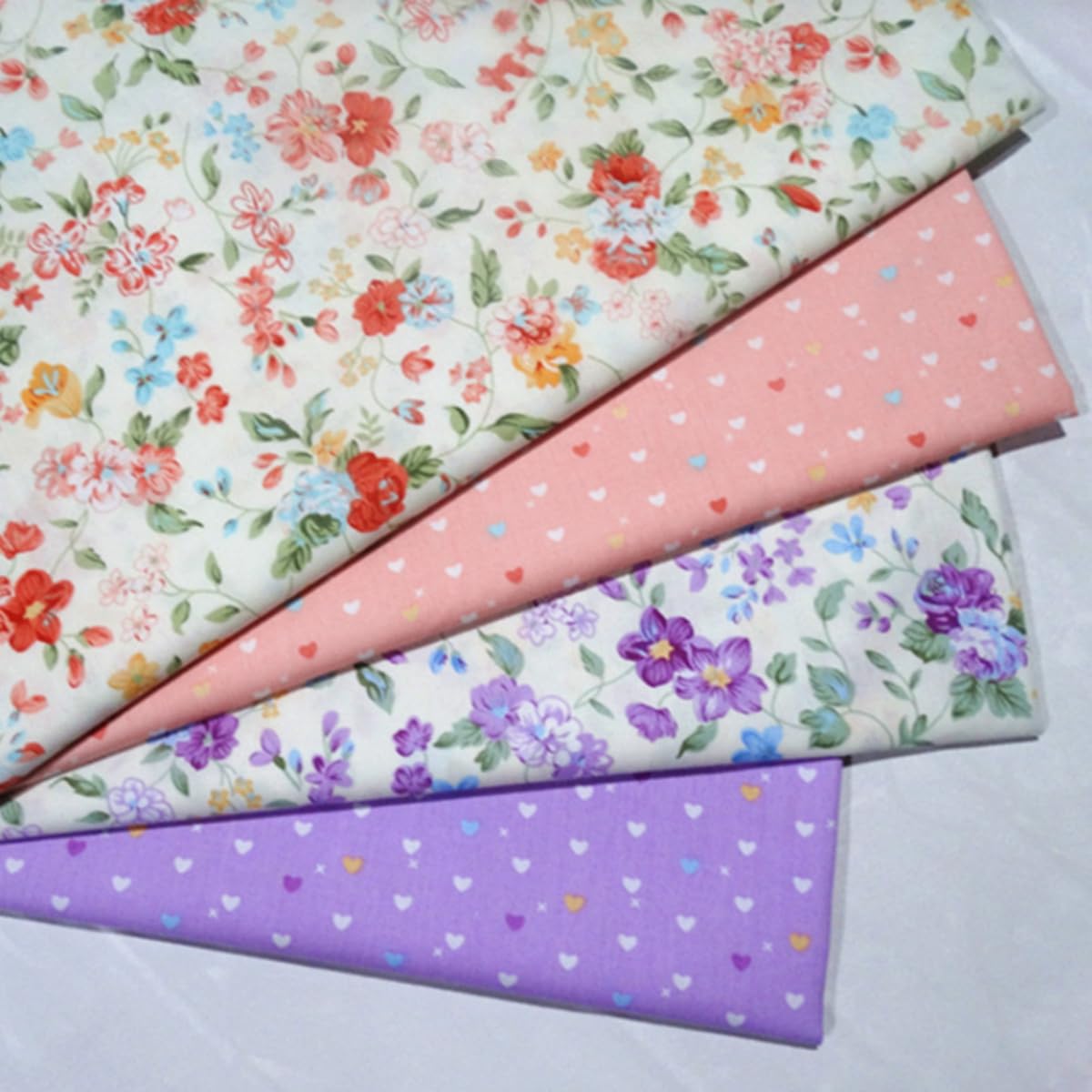 Tkanina bawełniana, towar sprzedawany na metry, materiały do szycia, opakowania, czysta bawełna, tkanina bawełniana ze wzorem w serce, vintage, kwiaty, patchwork, do ubrań, DIY, szycia,