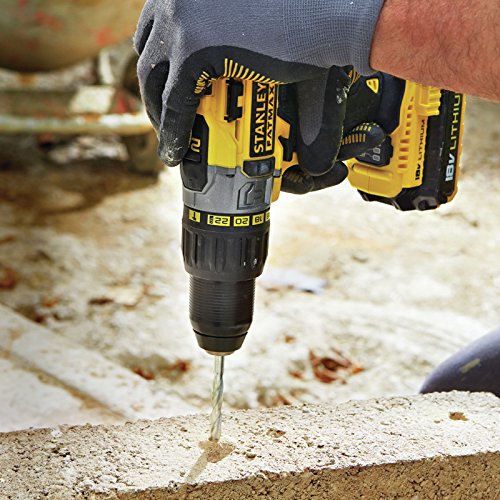 STANLEY Fatmax Fmc625D2-Qw - Perceuse Visseuse À Percussion Sans Fil Lithium Ion - 51,4Nm - 2 Batteries - Coffret - Vitesse Variable - Multi-Matériaux - Mandrin Une Main - Revêtement Caoutchouc STANLEY Fatmax Fmc625D2-Qw - Perceuse Visseuse À Percussion Sans Fil Lithium Ion - 51,4Nm - 2 Batteries - Coffret - Vitesse Variable - Multi-Matériaux - Mandrin Une Main - Revêtement Caoutchouc