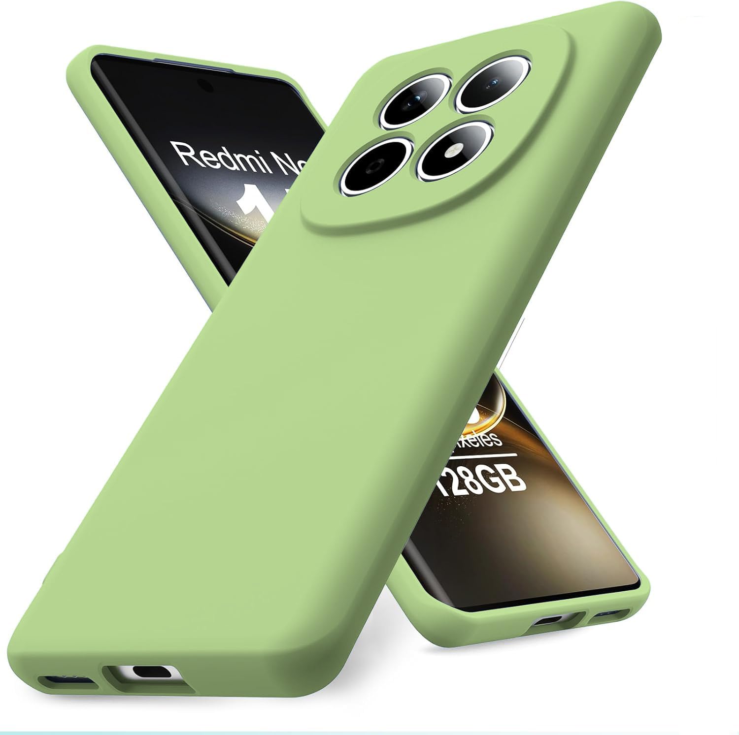 DIZORO Compatible with Mi Redmi Note 15 5G Back Cover with Upgraded Square Edges for Camera Protection Shockproof Flexible Matte Liquid Silicone Mobile Phone Case (Matcha)-image-7