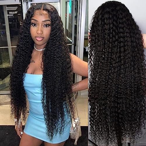YIJUNDEMA 36 Inch Lace Front Wigs Human Hair Pre Plucked