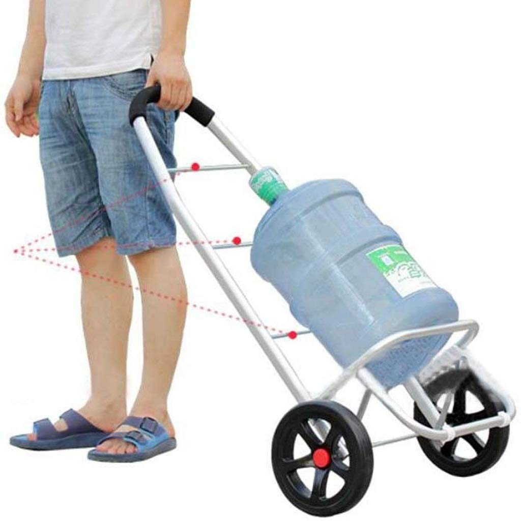 Einkaufswagen, Einkaufswagen, Faltbarer Einkaufswagen, zusammenklappbarer Wäschewagen, Ziehwagen mit Rädern, Stofftasche, Aluminiumrahmen (Farbe: Schwarz) (Blau) Vision