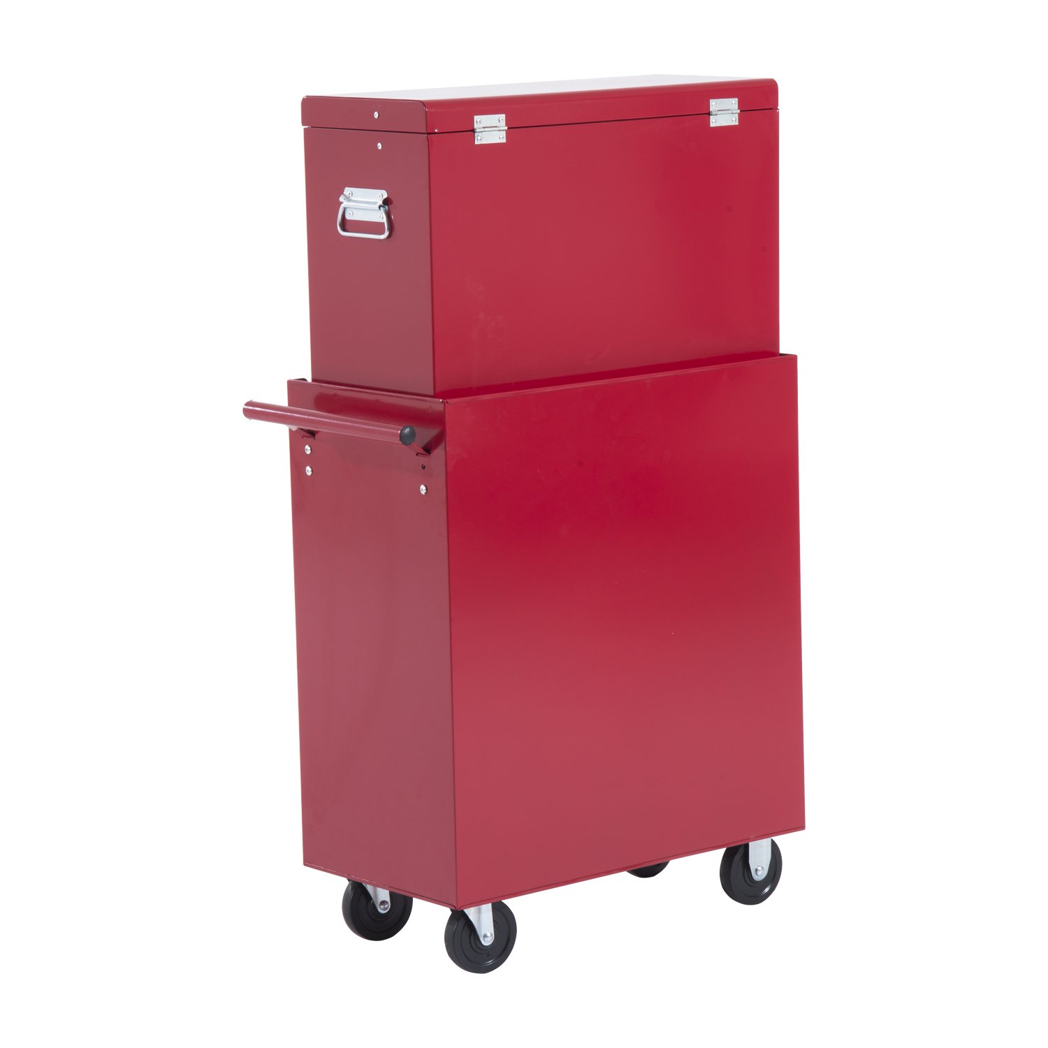 HOMCOM Carro Caja de Herramientas Taller Movil 16 Cajones 4 Ruedas 2 Cerraduras Rojo