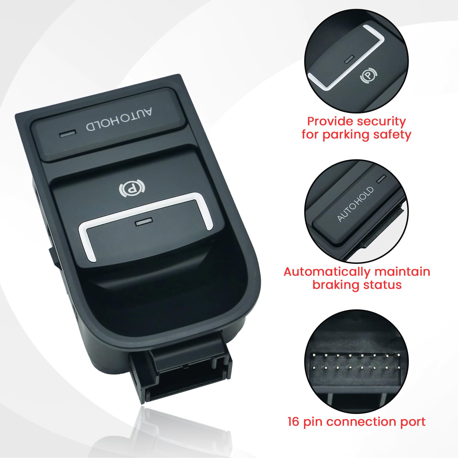EPB Freno Mano Elettrico Per Sharan Tiguan Alhambra Interruttore Freno Pulsante Freno Di Stazionamento 5N0927225A 5N0927225 16 Pin
