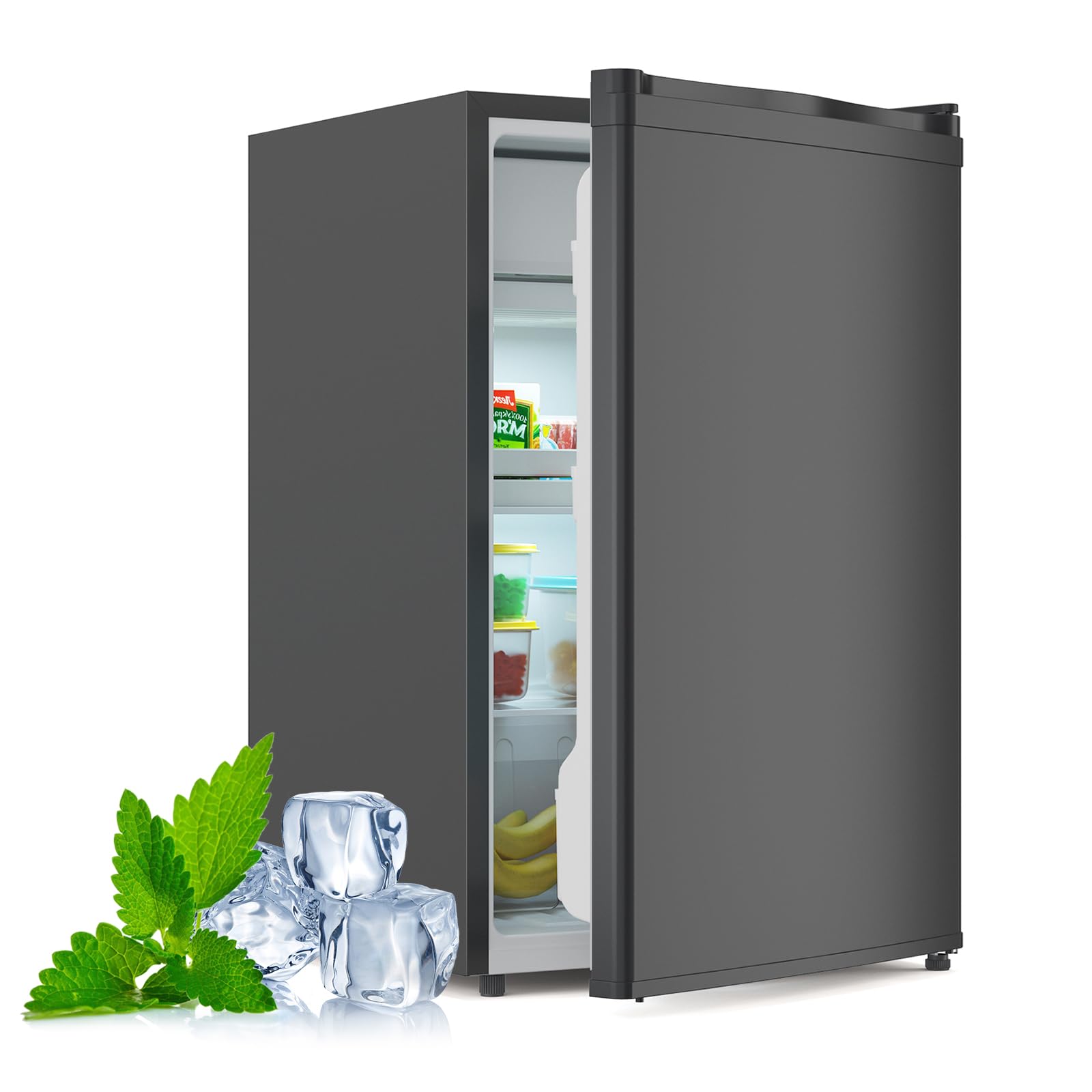 GlowSol 319-TJQZ-KJ-QLXUFKVNLWWKOBWBX 4.3 cu ft Compact Freezer Black