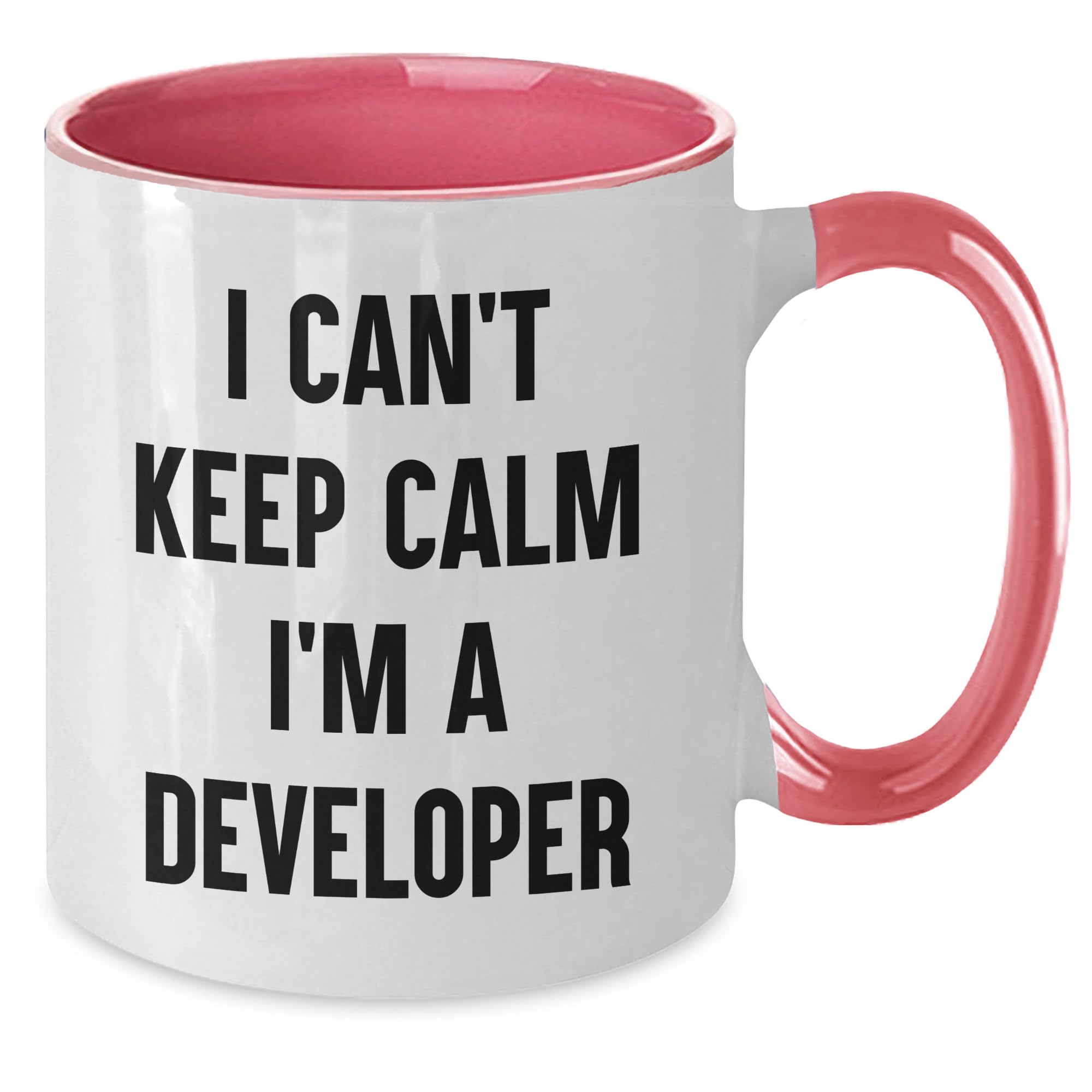 Developer's Humorous Gift: I Can't Keep Calm I'm A Developer Two Tone Coffee Mug, Gifts from Men to Friends, Christmas Unique Gifts