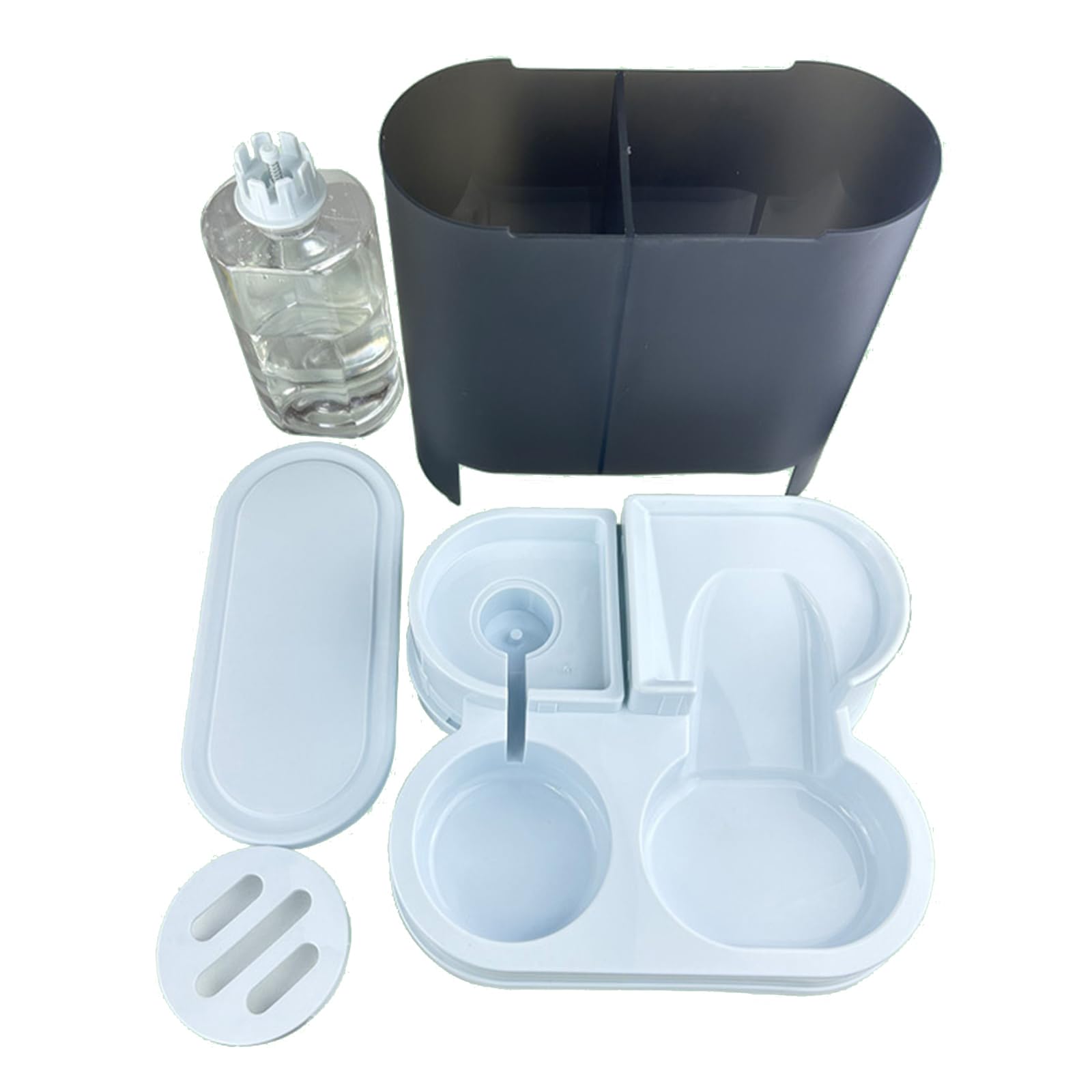Comedero para mascotas para perros pequeños y gatos, dispensador automático de comida para perros, doble cuenco, recipiente de comida, dispensador de agua, vajilla, dispensador de agua para
