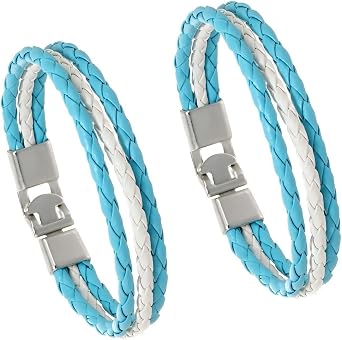 2 Pcs Argentina Flag PU Leather Bracelet, Multi-Layer Braided Leather Cord Flag Bracelet, Outdoor Simple Casual Accessory, Argentina National Day Patriotic Day Accessory, Travel Souvenir