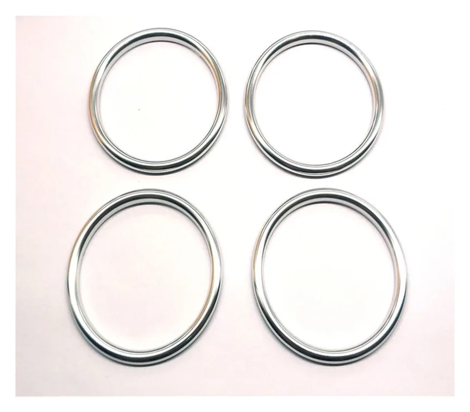 Car Trim Interior 4Pcs/Set for for A1 2014-2017 Aluminium Alloy Air Outlet Sticker/Instrument Panel Decoration Ring(Silver)