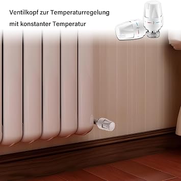 6PCS Thermostatic Radiator Valve Head Thermostat Replacement Heating Systems Heater Control Tool M30x1.5 for Home Office Valves