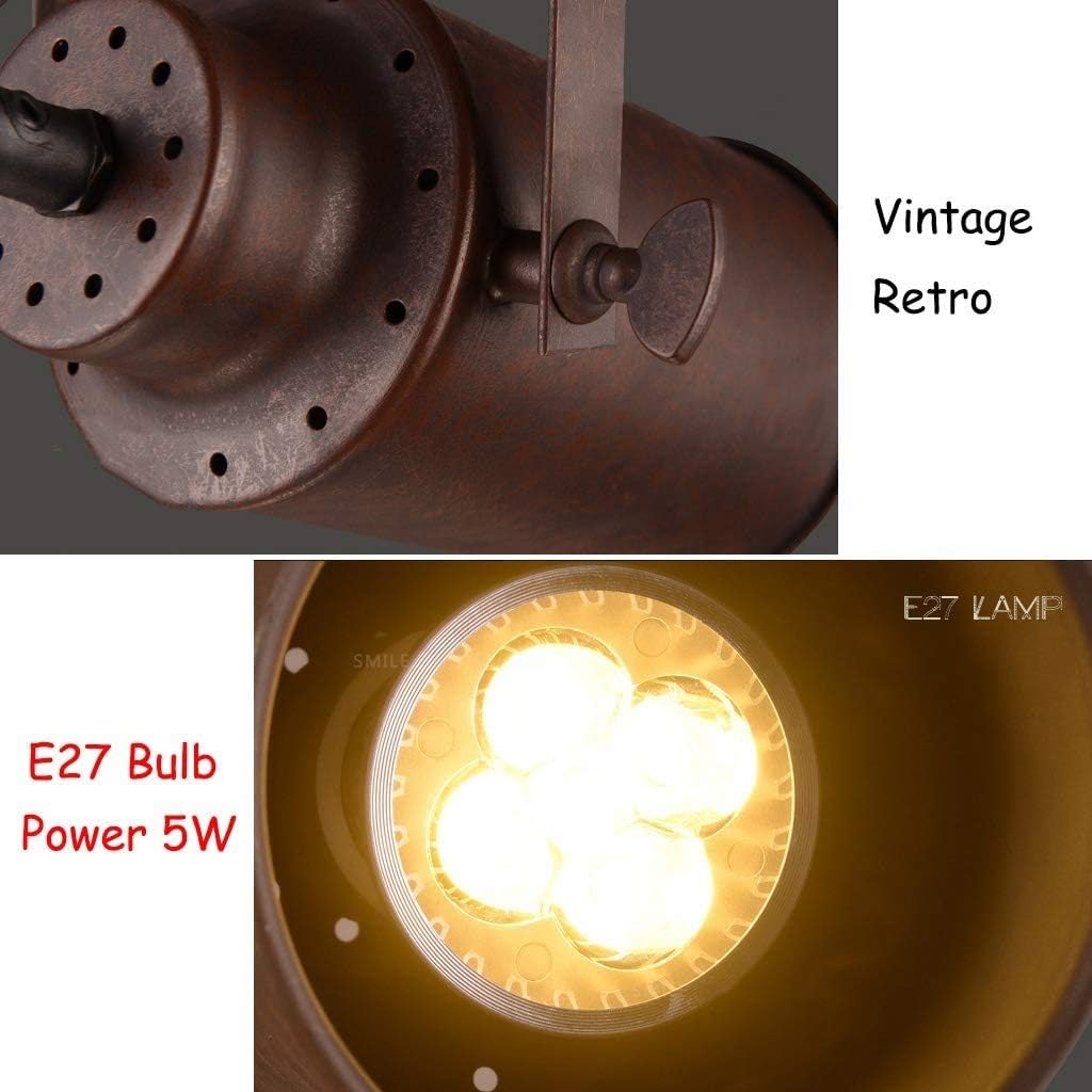 Complete Track Lighting Kits Retro Led Ceiling Spotlights with Flexibly Rotatable Light Head,E27 Interface LED Ceiling Light for for Kitchen, Living Room, Bedrooms,Inclu(One Color A)