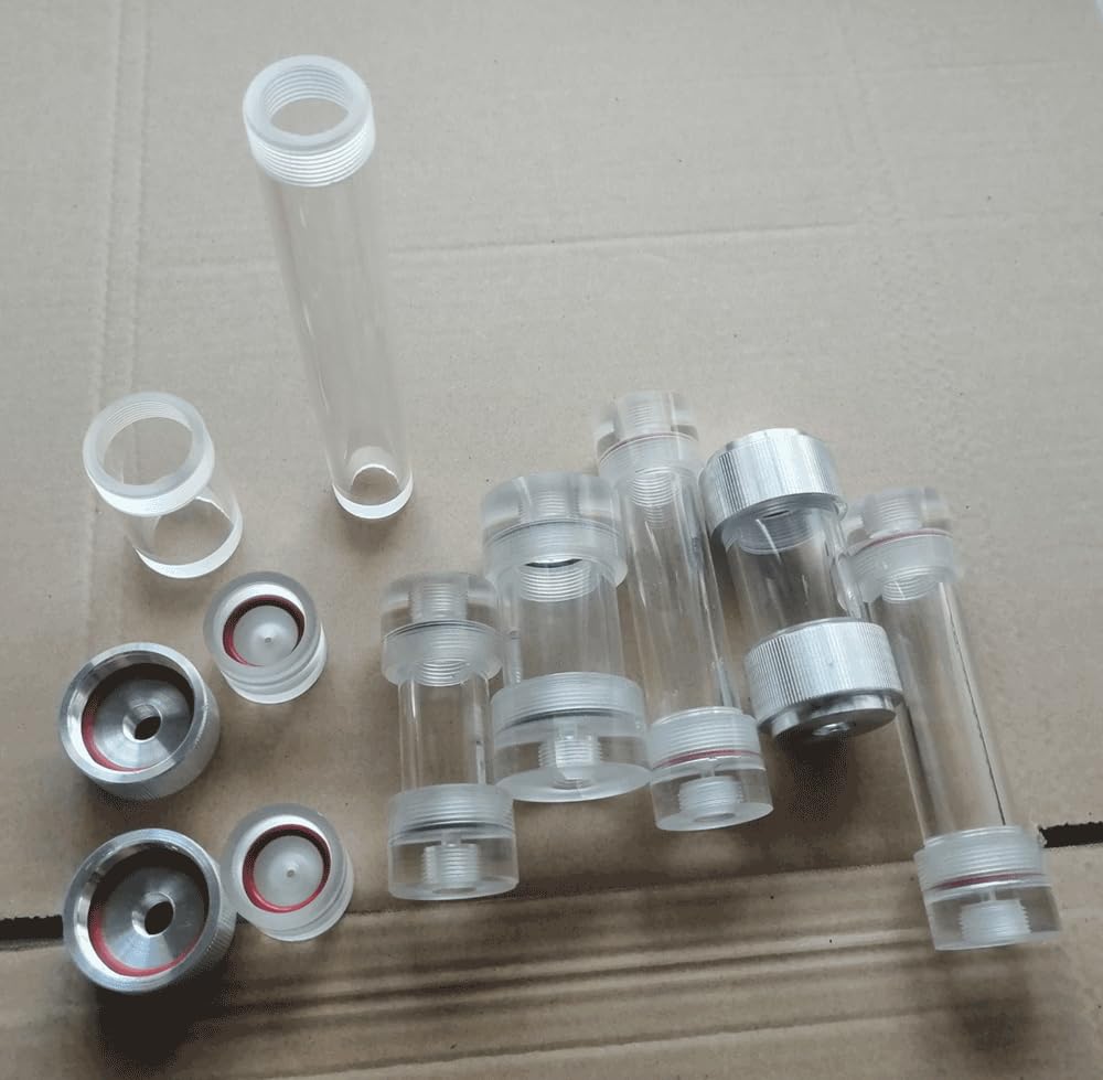 1 tubo de secado acrílico, tubo de filtro de gas for eliminación y purificación cromatográfica de agua.(Aluminum Lid 60x200mm)