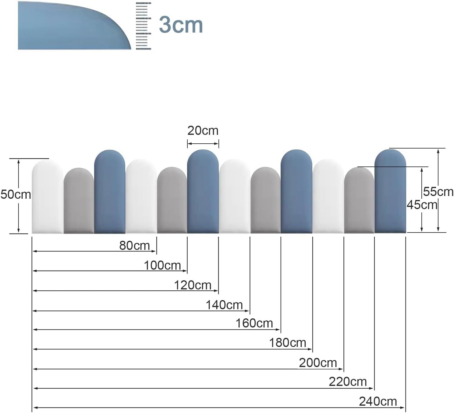 Peel and Stick Headboard Waterproof Padded Wall Panels 3D Self Adhesive Wall Sticker Anti-Collision Kids Room Headboard for Wall Decoration
