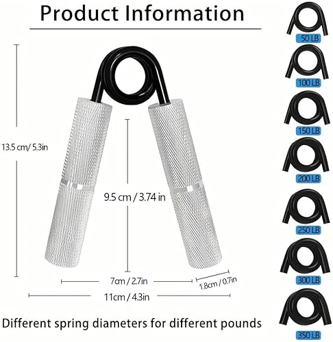 Miniatura 13 de Black Metal Grip Strength Trainer,Hand Grips Kit (11Pack),No Slip Hand Extension Exerciser,Wrist Forearm Strengthener with Grip Tape for Strength