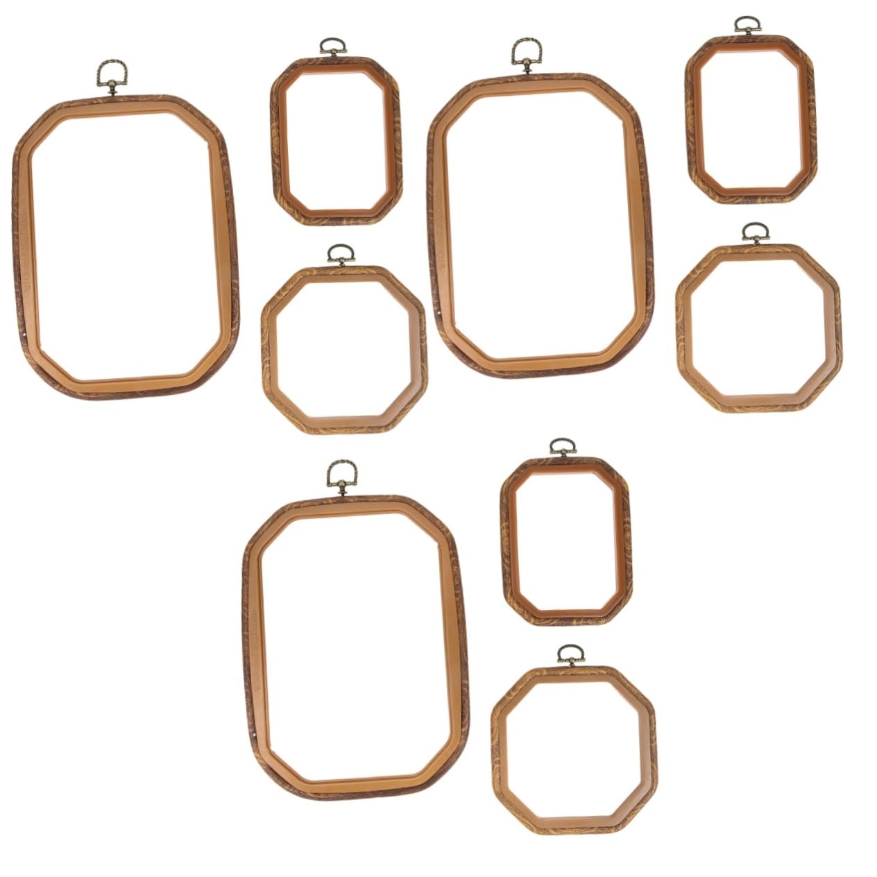 Artibetter 3 Series Aros De Bordado Octagonales Y Rectangulares Diseño Imitación Madera Para Costura Diy Y Manualidades Decorativas Incluye Para Proyectos De Punto De Cruz Y 3 Piezas*3