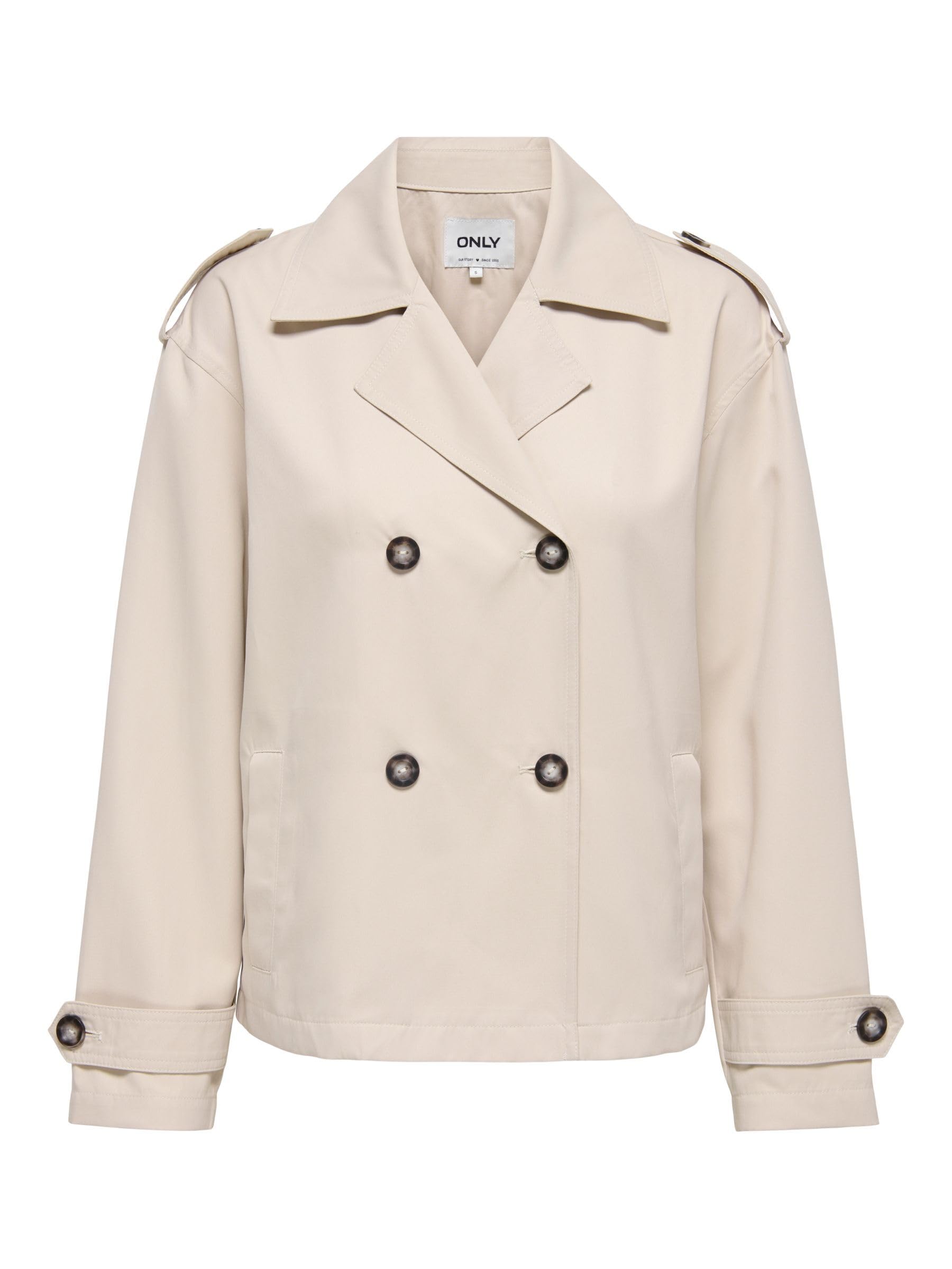 ONLY Onlhannah Otw Short Trench Coat, Humus, L