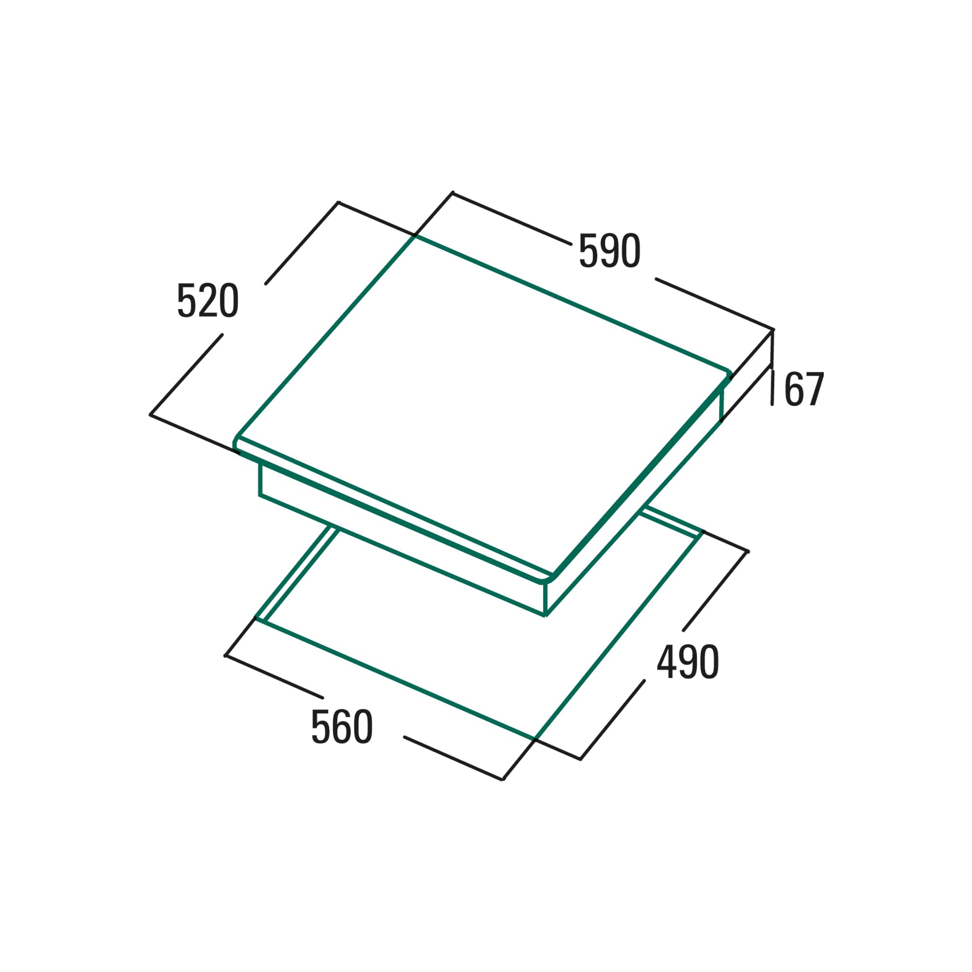CATA AVT 460 S Piano di cottura a induzione 4 zone a induzione 9 livelli di potenza -Touch Control Indicatore di calore residuo Spegnimento automatico di sicurezza Potenza 6,5kW 59 cm