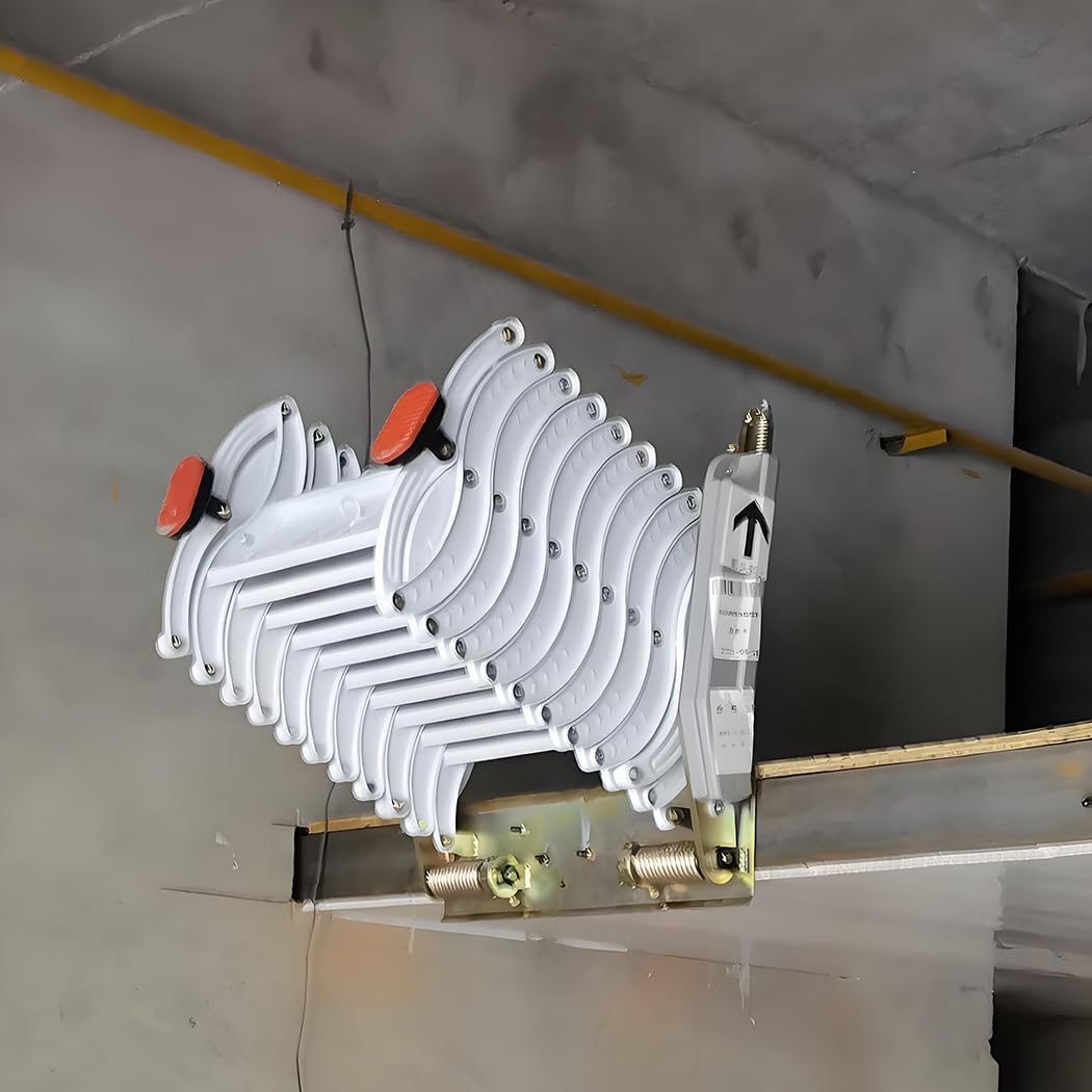 Attic Ladder to Climb Telescopic Folding Stairs 3-9.84ft Wall Mounted Loft Step-Ladder Size Custom (H-3M/9.84ft,Steel)