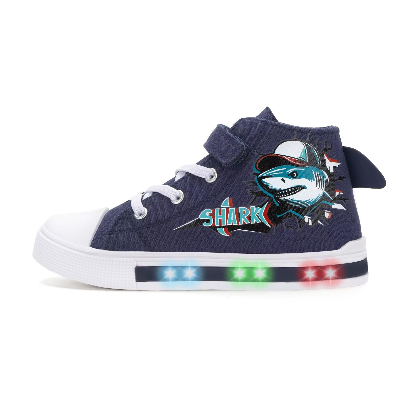 EUXTERPA Kids Toddler Sneakers Light Up Flashing Shoes Girls Boys Easy Fasten High Top Walking Canvas Sneaker