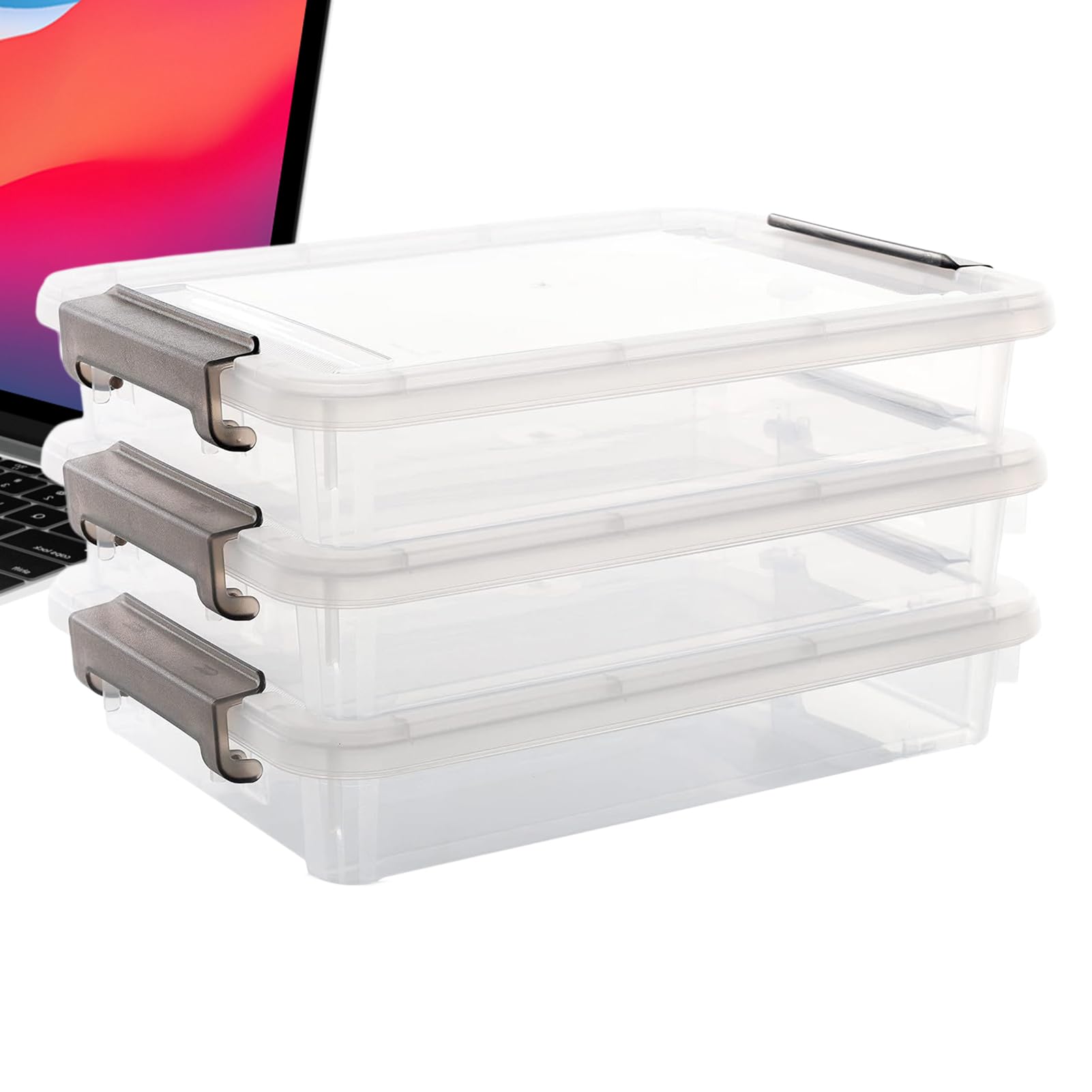 Filing Box, Space Saving Stackable Holder | A4 B5 Document Storage Box | for Home Office School Dorm Stationery Supplies Passport ID Paper Letter Toys