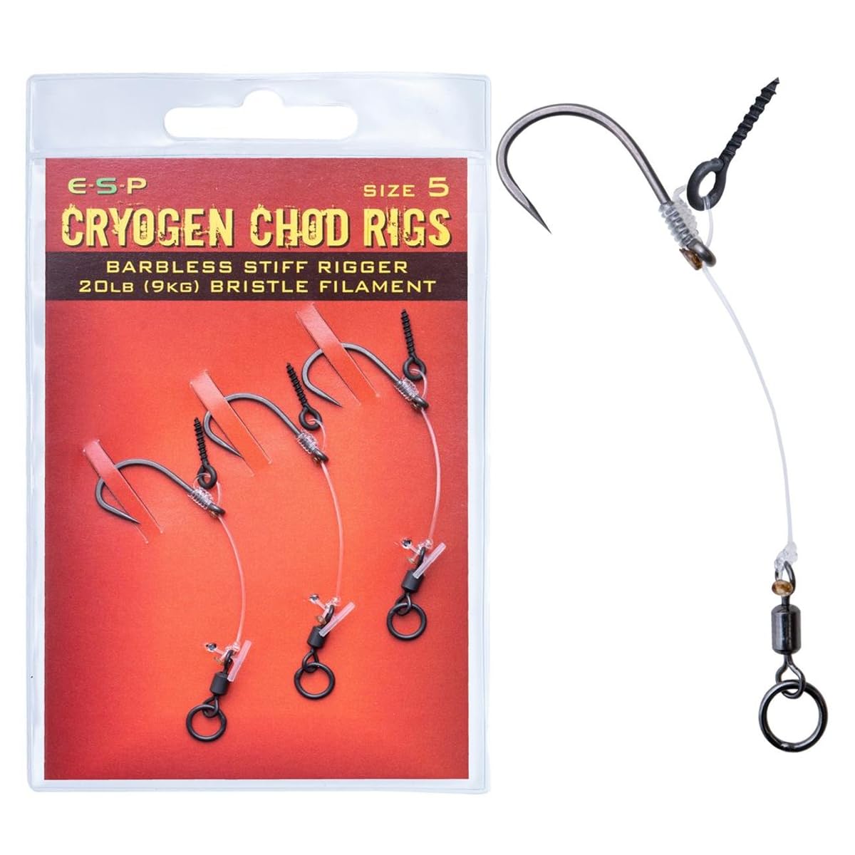 ESP Cryogen Chod Rig With Bait Screw Barbed OR Barbless: Barbless 5