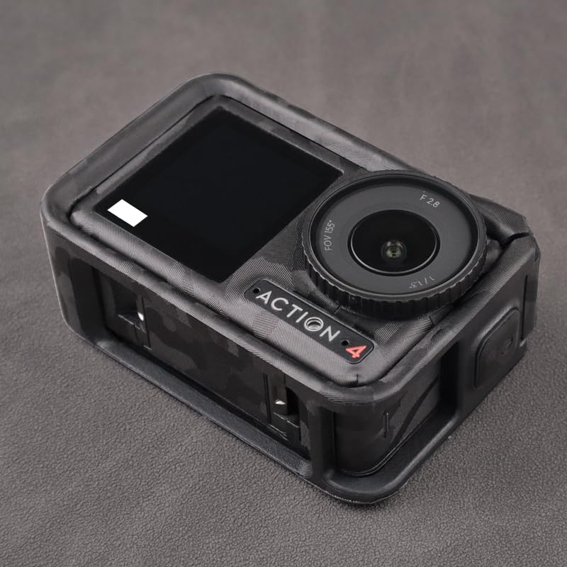 Sticker De Protection Caméra Pour DJI Osmo Action 4 (et Action 3) - Design Bleu Camouflage - Vinyle Haute Qualité, Résistant Aux Rayures