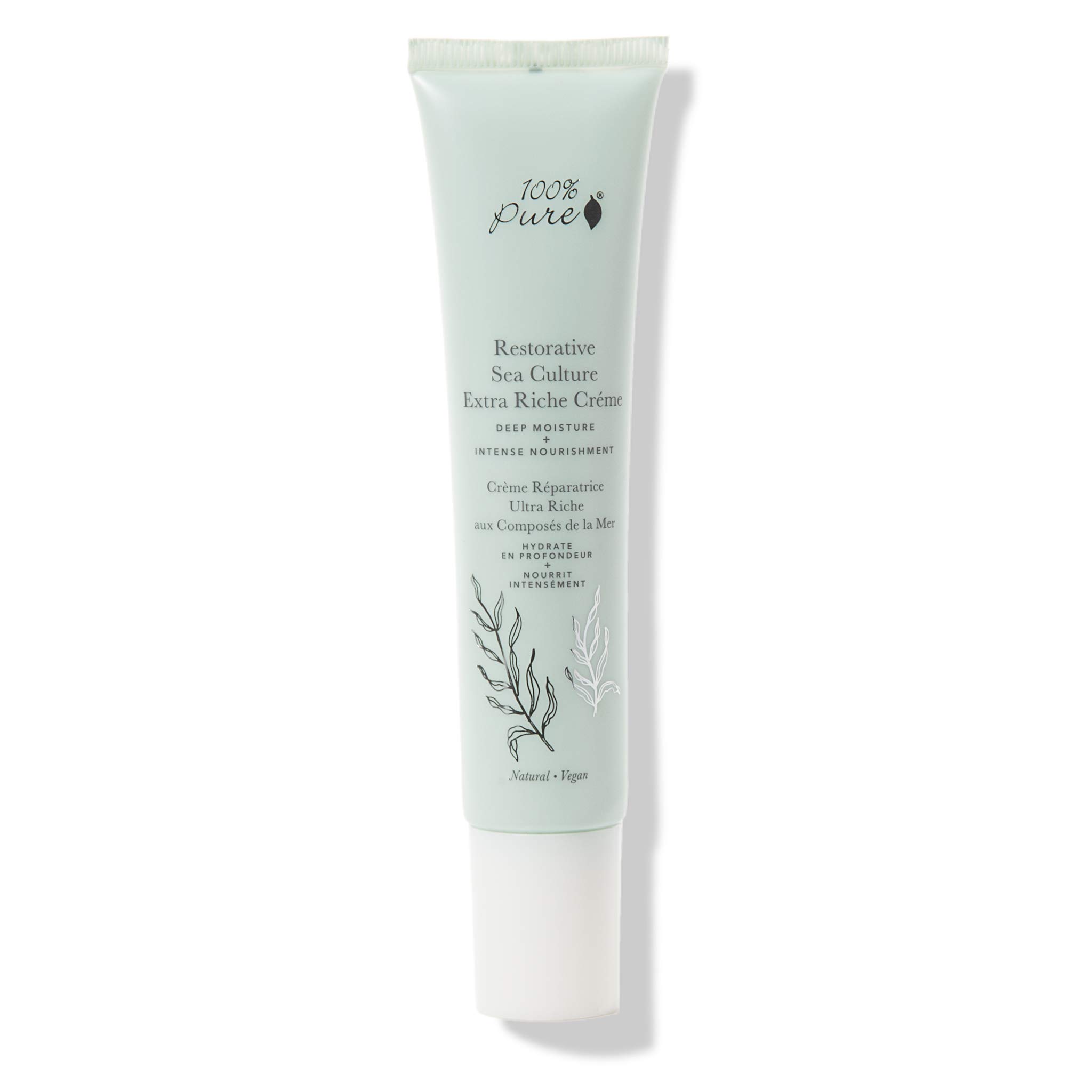 100% PURE Restorative Sea Culture Extra Riche Crme, 1.4 oz, Nourishing Face Moisturizer, For Dry, Eczema, Sensitive Skin, Soothes Redness and Inflammation, Long-Lasting Hydration