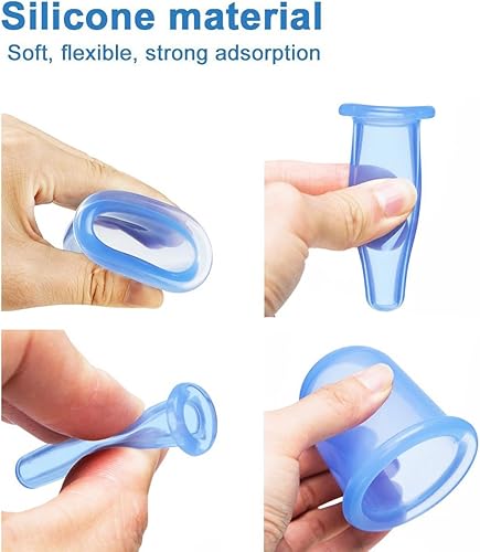 Vista 9 de MAFLY - Juego de terapia de ventosas, 7 piezas de silicona anticelulitis, tazas de masaje con succión al vacío, juegos de ventosas faciales