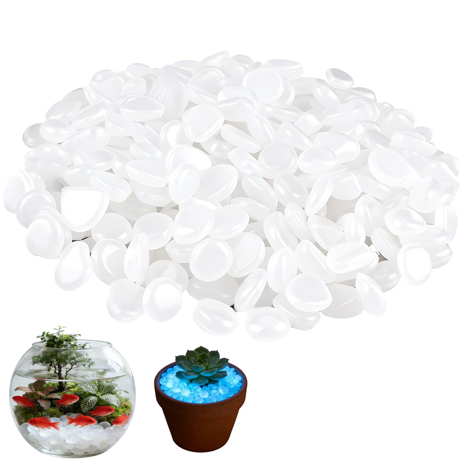 300 Pierres Lumineuses 1 Cm – Galets Phosphorescents Colorés Pour Jardin, Aquarium, Allées Et Décoration Extérieure