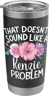 Kenzie Personalized Cute Flower Girls Kenzie Name Stainless Steel Insulated Tumbler