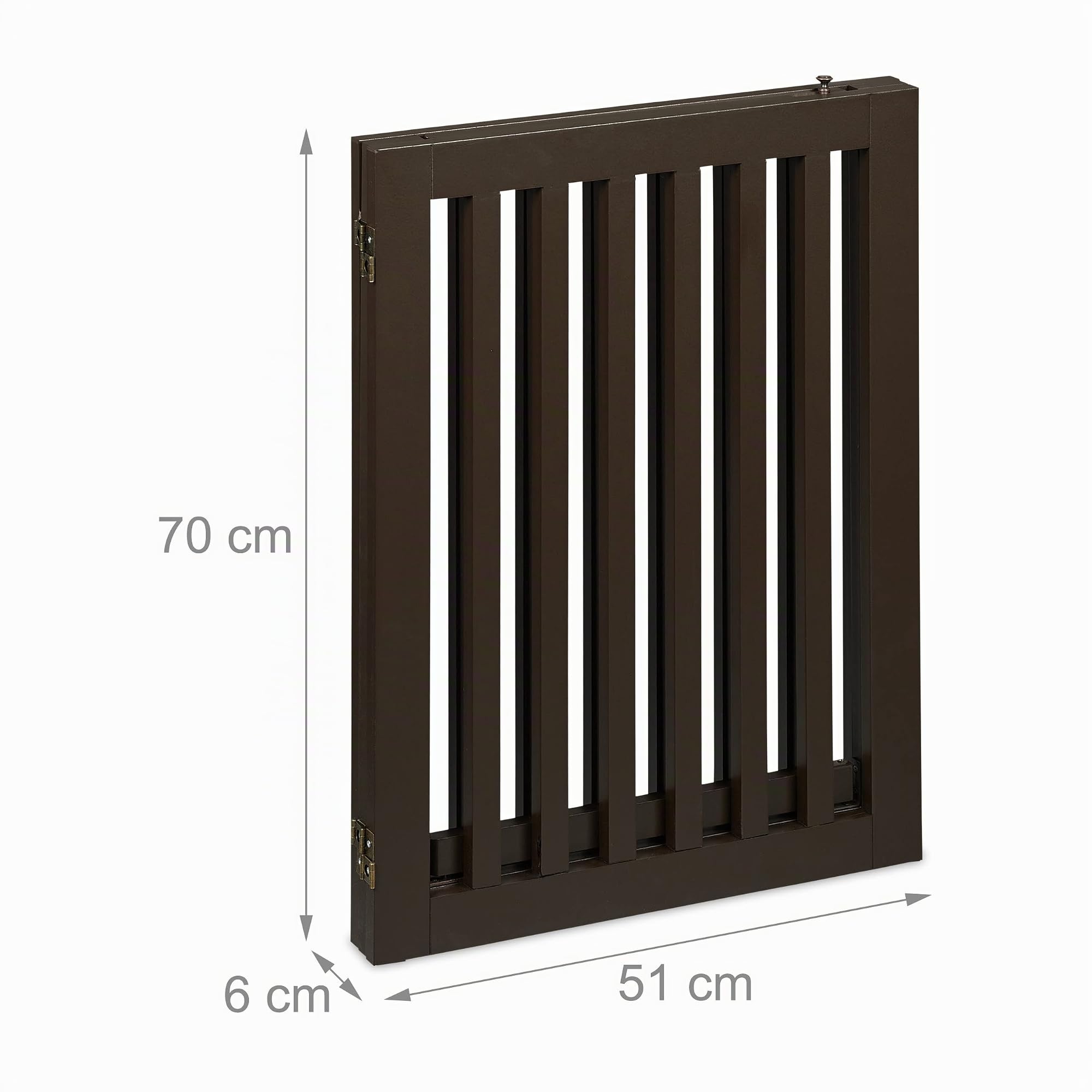 Relaxdays Cancelletto Animali, Barriera per Cani e Gatti, 3 Pannelli, Recinzione per Scale, MDF, 70x154 cm, Marrone