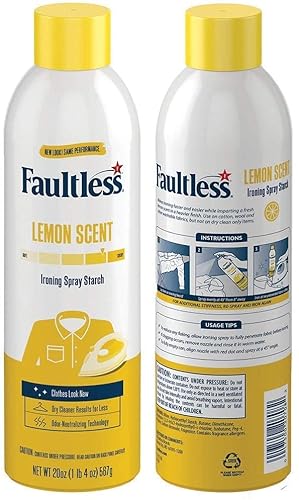 Faultless Laundry Starch Spray, Heavy Lemon Spray Starch 20 Oz Cans For A Smooth Iron Glide On Clothes & Fabric Even Spray, Easy Iron Glide, No Reside (Pack Of 4) #TOP1