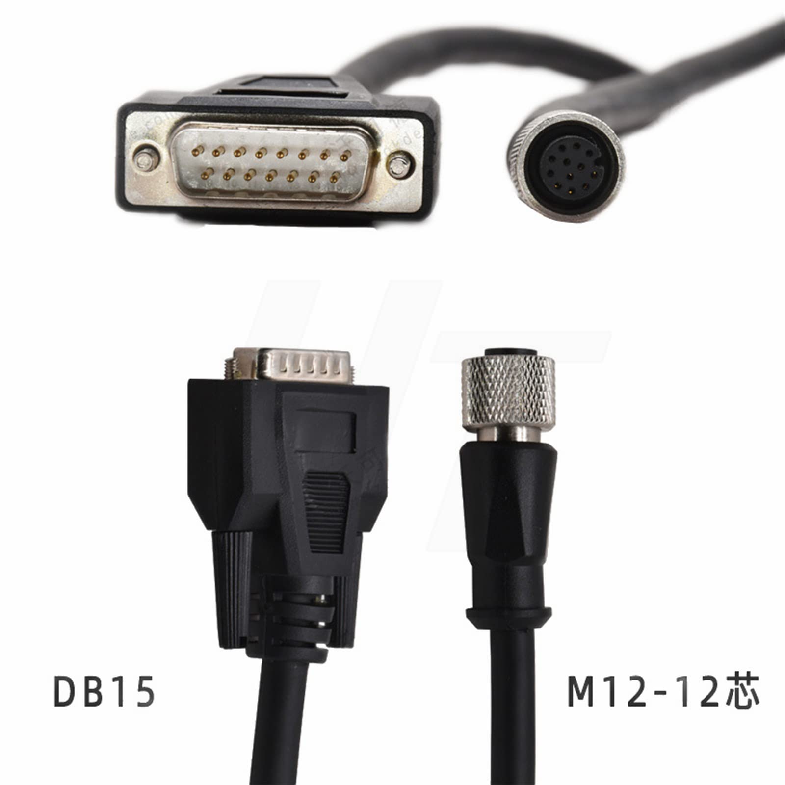 HangTon Cognex Data Cable M12 A-Coded 12 Pin Female to DB15 RS-232 in-Sight 7000 8000 Sensor 1m